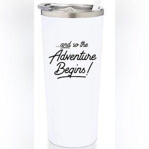 SassyCups Adventure Begins Travel Tumbler White Insulated 22oz Cup